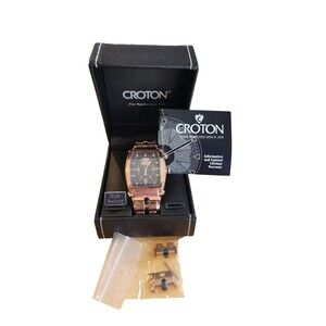 Vintage Croton Skeleton Men's Watch - Perpetual Motion - Rose Gold / New in Box